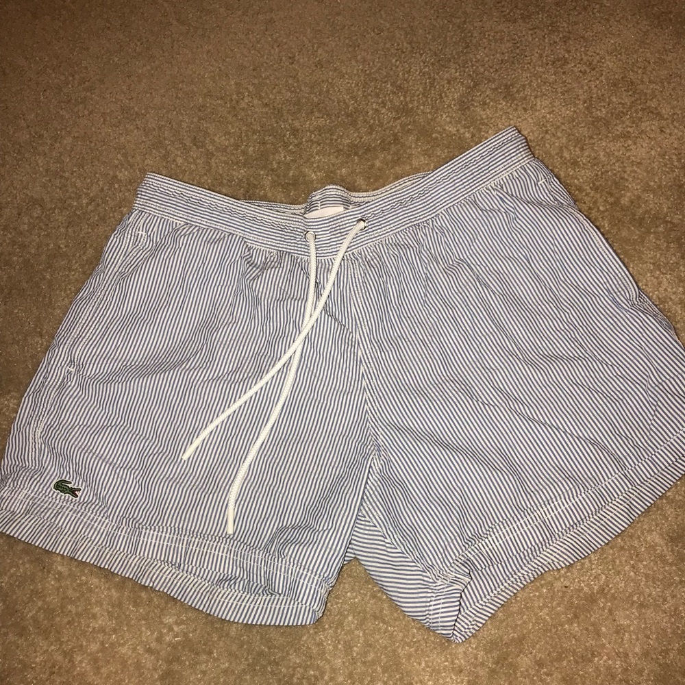 Men’s Lacoste seersucker swim shorts